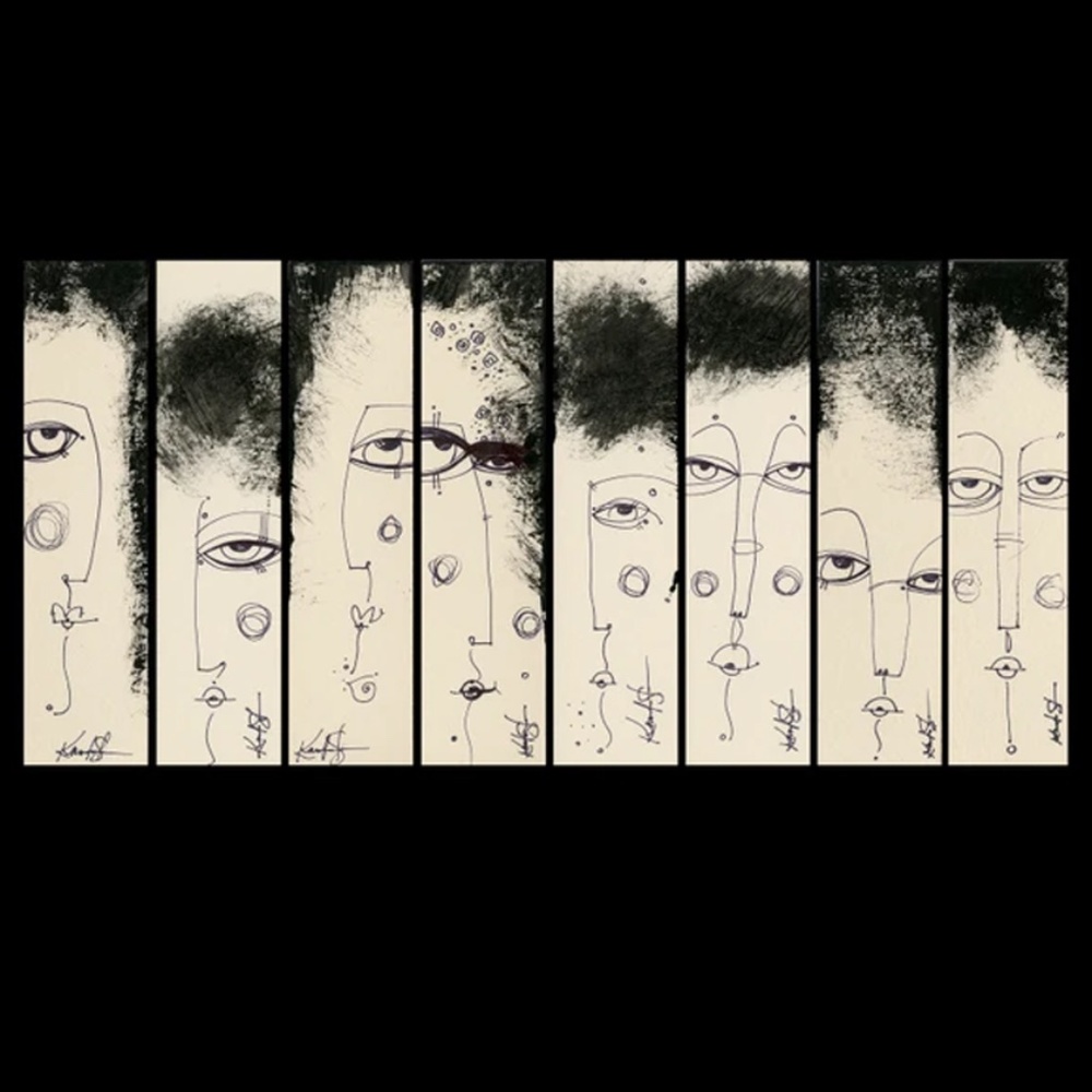 Abstract Face art - Funky Face Collection 2 - Set of 8 - by Kathy Morton Stanion